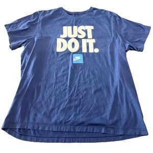 Nike Men's T Shirt JUST DO IT Size XXL Blue "The Nike Tee" Classic Design